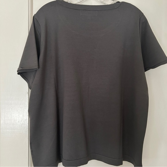 Jones New York Sweater Grey Silk Blend Pullover Short Sleeves Soft Plus size 2X - Picture 7 of 14